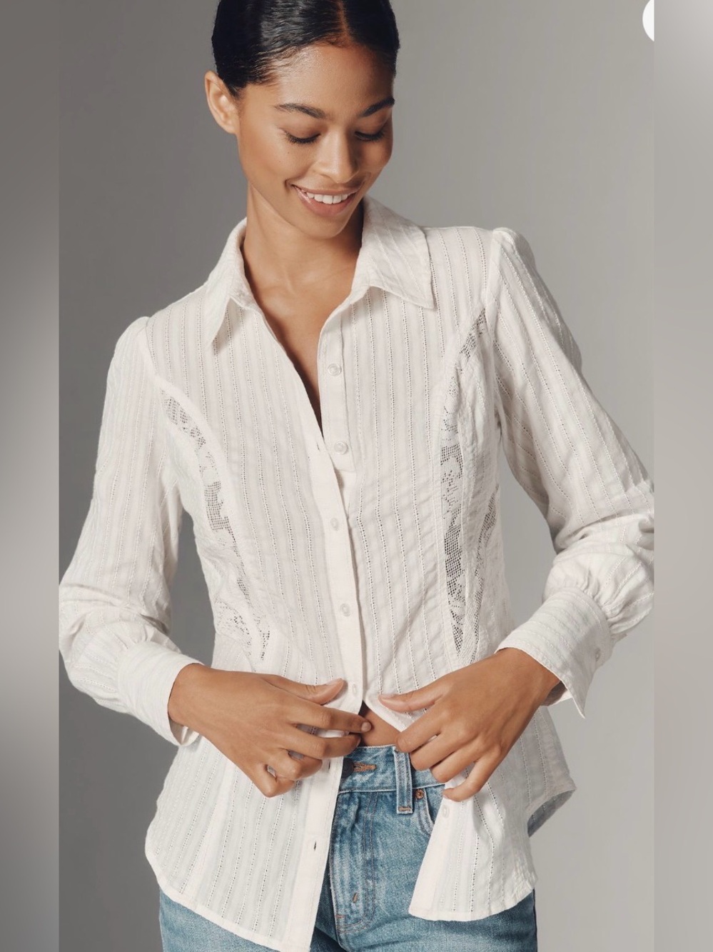 Pilcro Long-sleeve Seamed Slim Buttondown